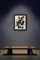 Joan Miro: "Lithograph Ii, 1975". Original Color Lithograph, Signing On The Reverse.