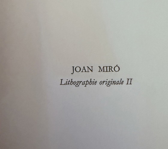 Image 1 of Joan Miro: "Lithograph Ii, 1975". Original Color Lithograph, Signing On The Reverse.