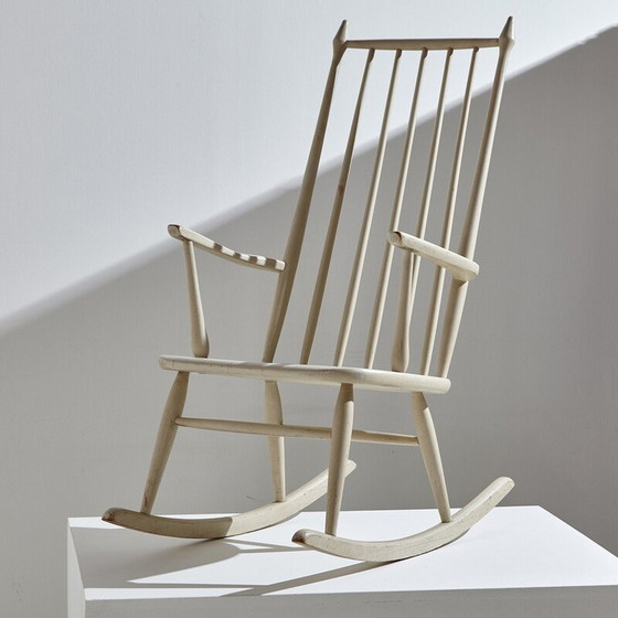 Image 1 of Vintage beech rocking chair, 1960