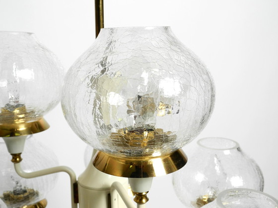 Image 1 of Beautiful 1960S Brass Glass Tulipan Ceiling Lamp By Hans Agne Jakobsson