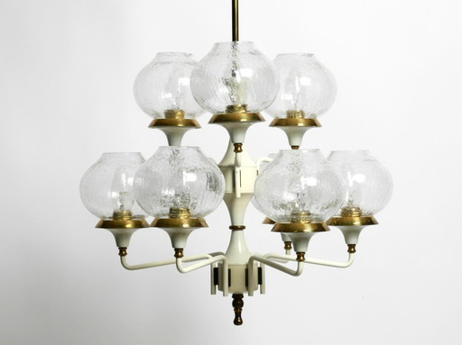 Beautiful 1960S Brass Glass Tulipan Ceiling Lamp By Hans Agne Jakobsson