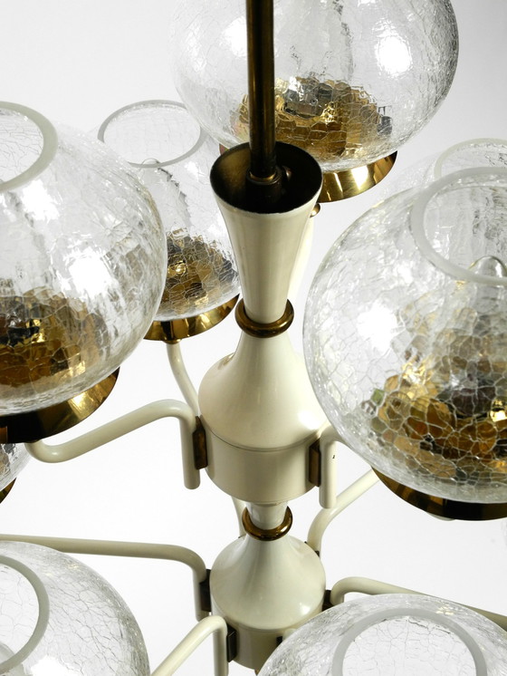 Image 1 of Beautiful 1960S Brass Glass Tulipan Ceiling Lamp By Hans Agne Jakobsson