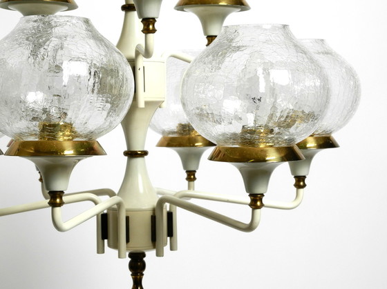 Image 1 of Beautiful 1960S Brass Glass Tulipan Ceiling Lamp By Hans Agne Jakobsson