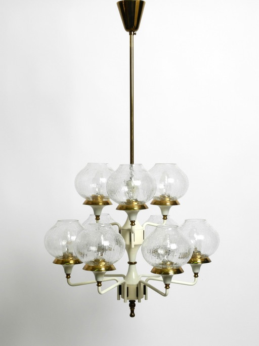 Beautiful 1960S Brass Glass Tulipan Ceiling Lamp By Hans Agne Jakobsson