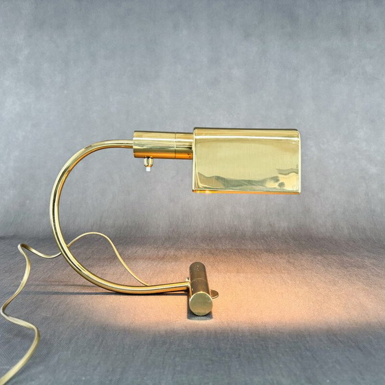 Image 1 of Vintage brass-plated metal desk lamp, Belgium 1970