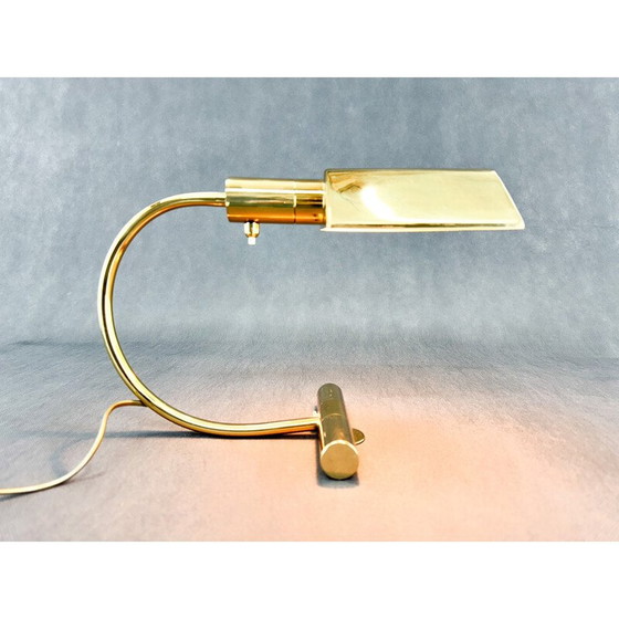 Image 1 of Vintage brass-plated metal desk lamp, Belgium 1970