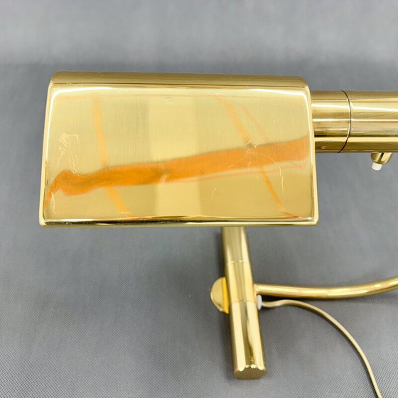 Image 1 of Vintage brass-plated metal desk lamp, Belgium 1970