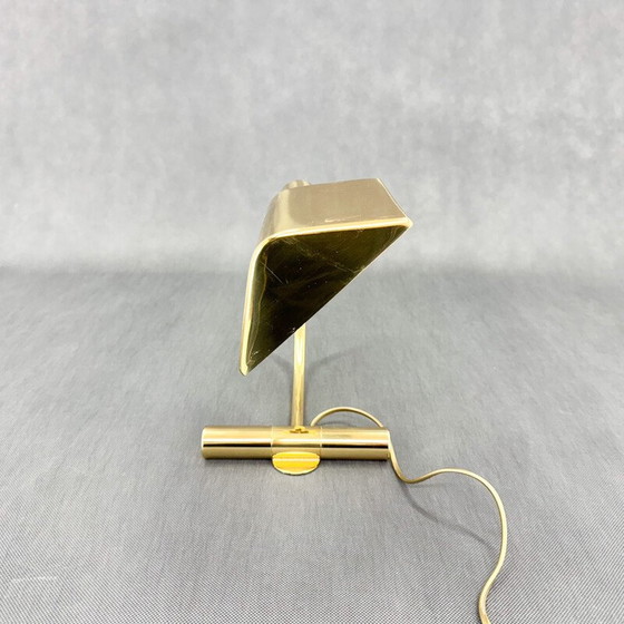 Image 1 of Vintage brass-plated metal desk lamp, Belgium 1970