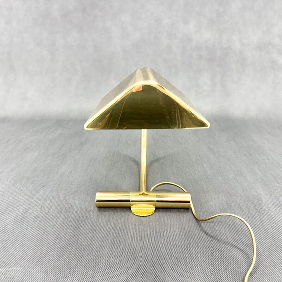 Image 1 of Vintage brass-plated metal desk lamp, Belgium 1970