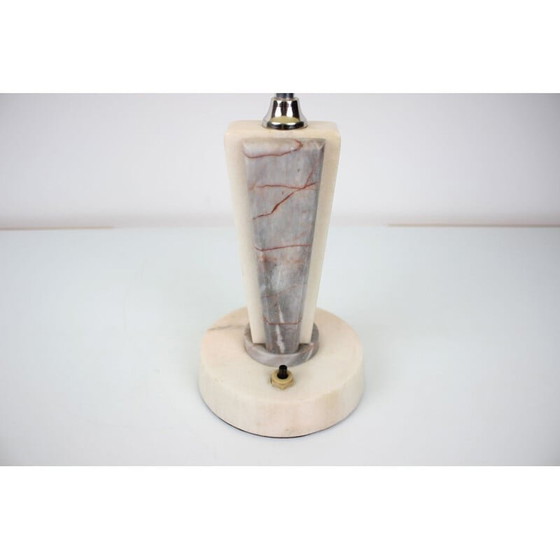 Image 1 of Vintage marble and metal table lamp by Kámen Praha, 1950
