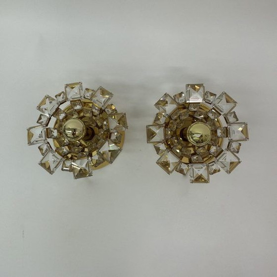 Image 1 of  2x Palwa crystal wall lamps , 1970’s Germany