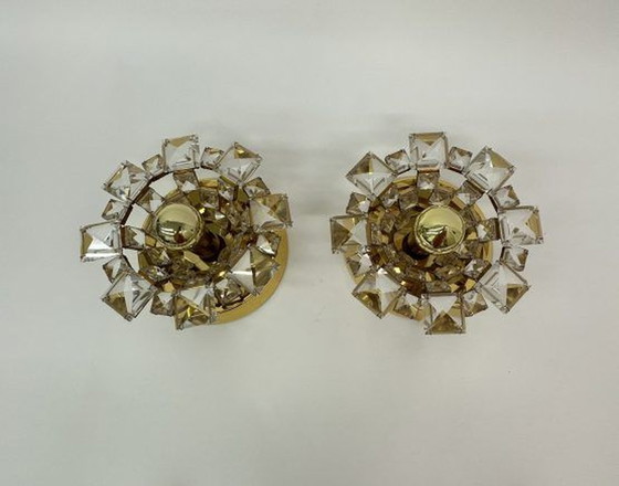 Image 1 of  2x Palwa crystal wall lamps , 1970’s Germany