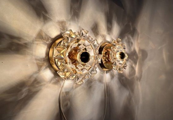 Image 1 of  2x Palwa crystal wall lamps , 1970’s Germany