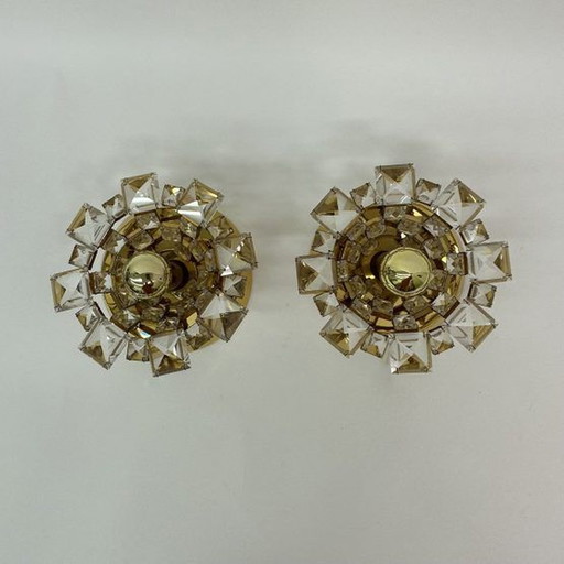  2x Palwa crystal wall lamps , 1970’s Germany