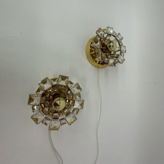 Image 1 of  2x Palwa crystal wall lamps , 1970’s Germany