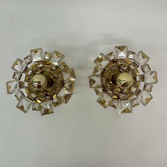 Image 1 of  2x Palwa crystal wall lamps , 1970’s Germany