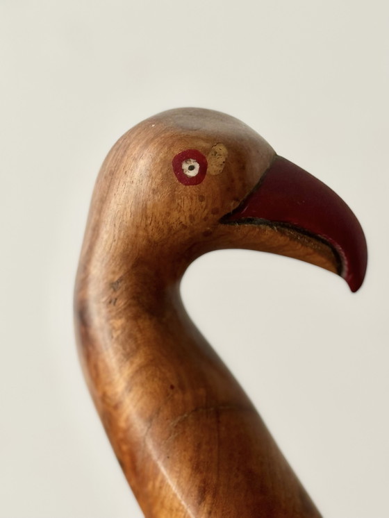 Image 1 of Small Wooden African Bird Sculpture