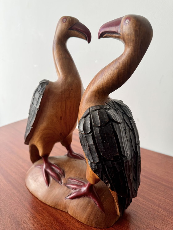 Image 1 of Small Wooden African Bird Sculpture