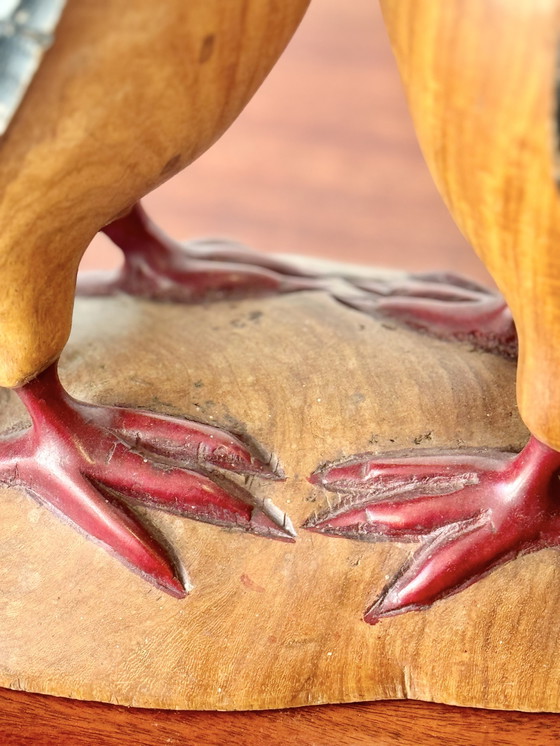 Image 1 of Small Wooden African Bird Sculpture