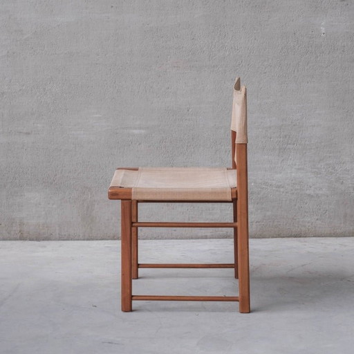 Set of 6 vintage chairs in wood and fabric, Italy 1970s