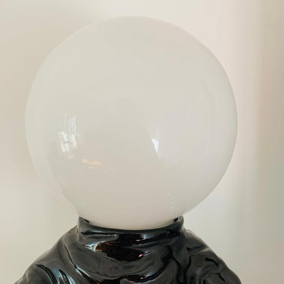 Image 1 of Vintage black ceramic astronaut lamp, 1980