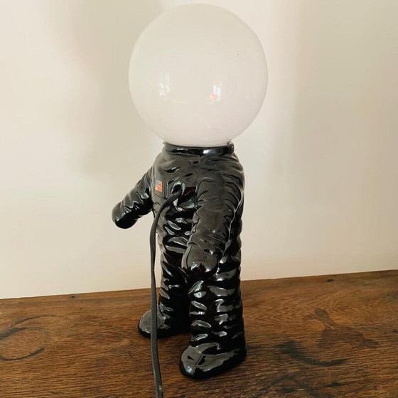Image 1 of Vintage black ceramic astronaut lamp, 1980