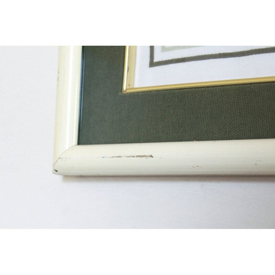 Image 1 of Vintage painting of violets with a wooden frame, 1960