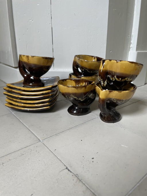 6x Retro dinnerware