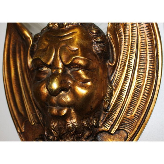 Image 1 of Pair of vintage Art deco bronze and glass wall lamps