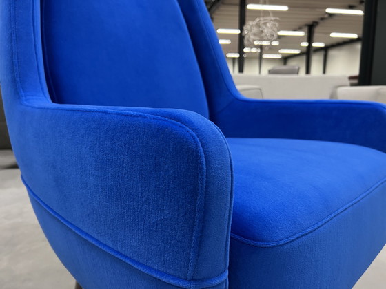 Image 1 of Gelderland 7850 Hold Tide Armchair blue fabric