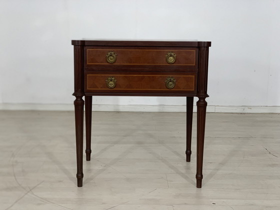 Image 1 of Colonial style chest of drawers hallway cupboard sideboard telephone table vintage