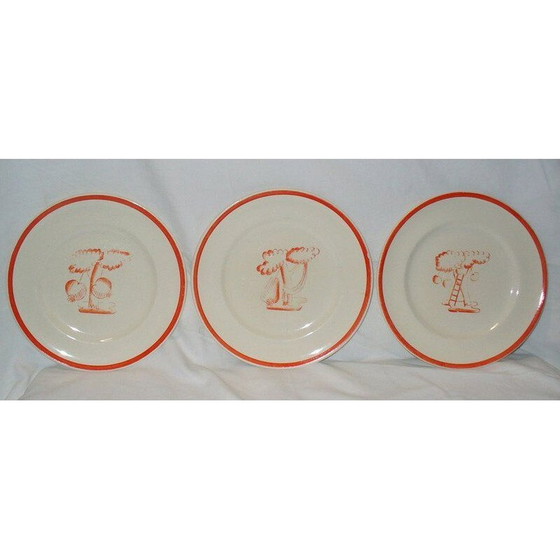 Image 1 of Set of 3 vintage plates by Gio Ponti for Richard Ginori, 1933
