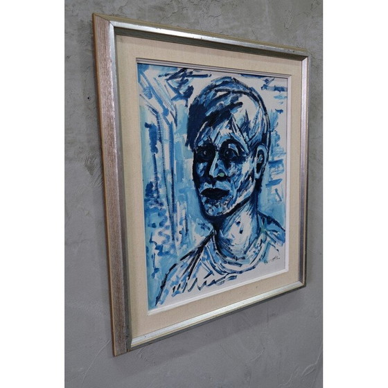 Image 1 of Ritratto a olio d'epoca su tela di Erik Heinertz, Svezia 1960