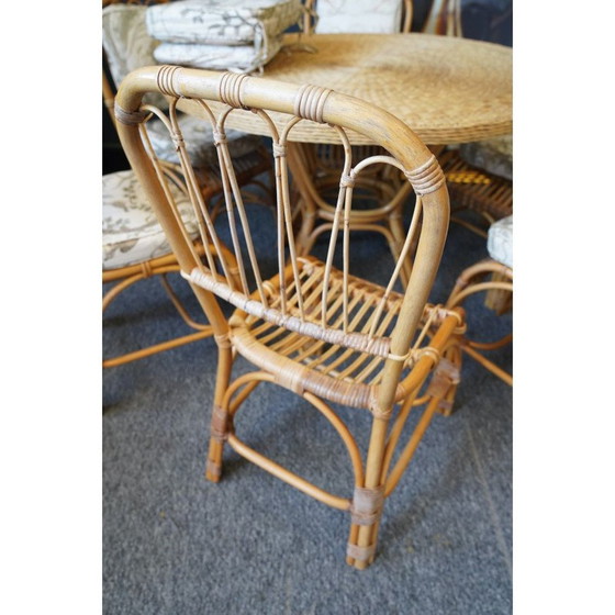 Image 1 of Mid century bamboo and rattan dining set, 1970s