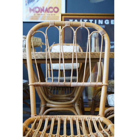 Image 1 of Mid century bamboo and rattan dining set, 1970s