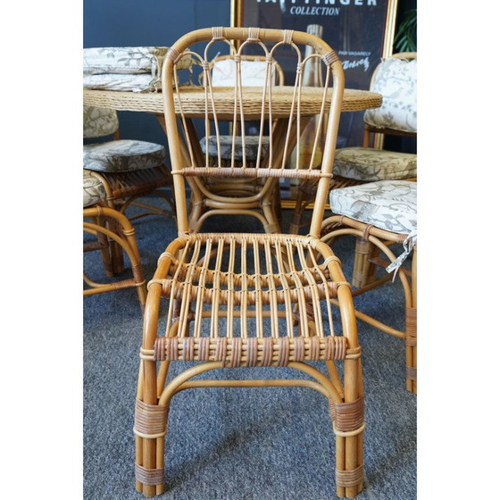 Image 1 of Mid century bamboo and rattan dining set, 1970s