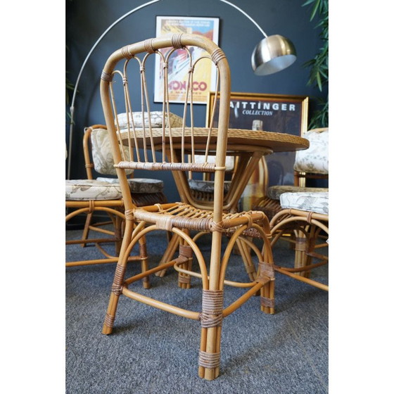 Image 1 of Mid century bamboo and rattan dining set, 1970s