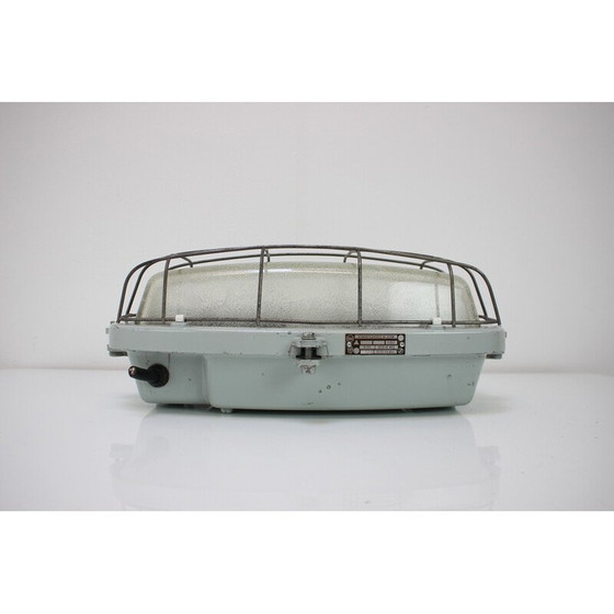Image 1 of Lampada da soffitto industriale vintage tipo 511 32 01 in metallo e vetro, Cecoslovacchia 1990