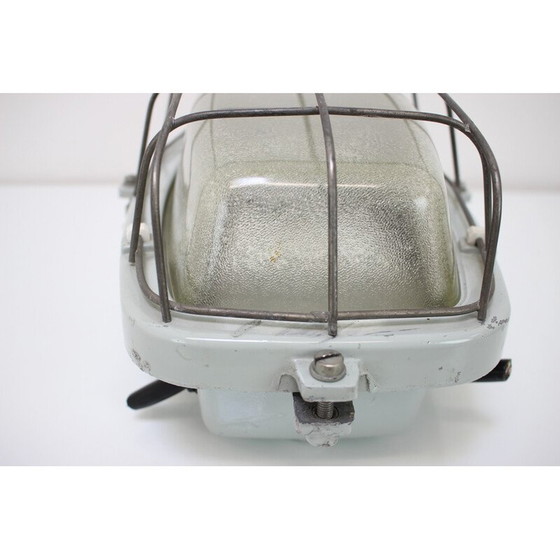 Image 1 of Lampada da soffitto industriale vintage tipo 511 32 01 in metallo e vetro, Cecoslovacchia 1990