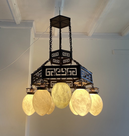  Large Art Deco Chandelier