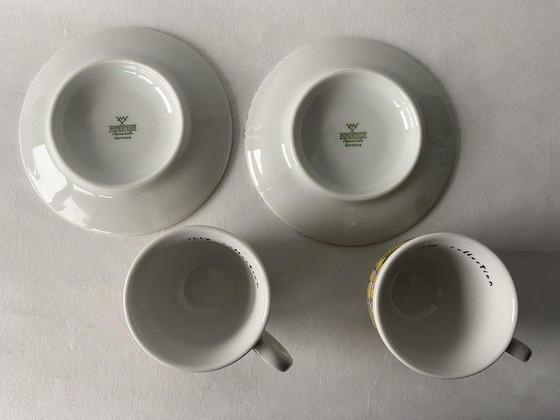 Image 1 of 4 X Espresso Cup And Saucer Illy Art Collection