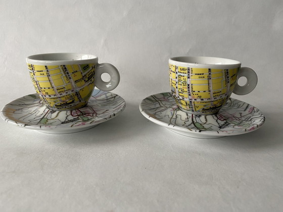 Image 1 of 4 X Espresso Cup And Saucer Illy Art Collection