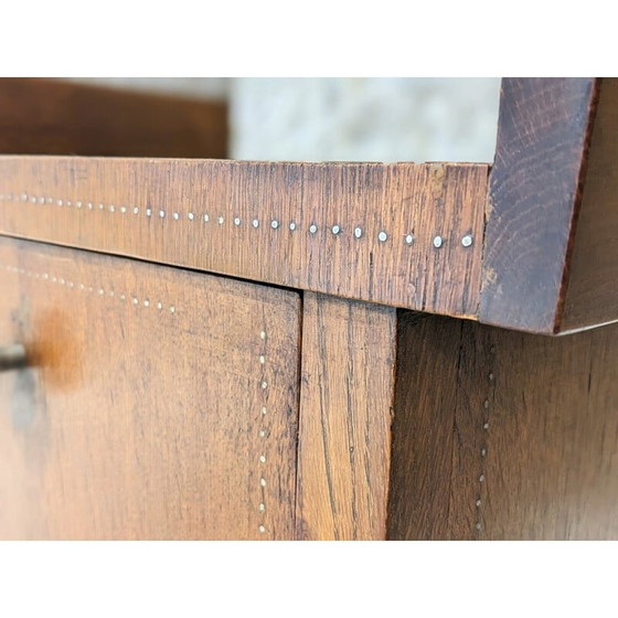 Image 1 of Vintage walnut and glass night stand by André Sornay, 1940s
