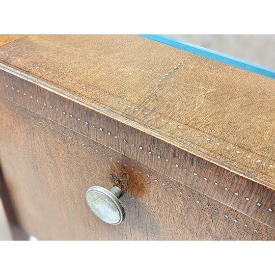 Image 1 of Vintage walnut and glass night stand by André Sornay, 1940s