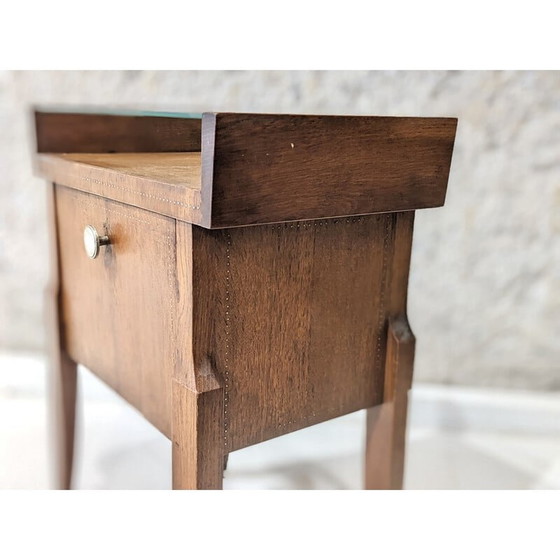Image 1 of Vintage walnut and glass night stand by André Sornay, 1940s