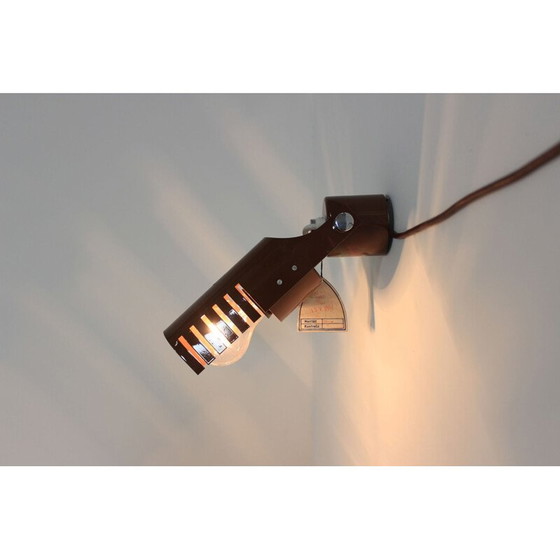 Image 1 of Vintage brown metal wall lamp by Elektroinstala Děčín, Czechoslovakia 1980