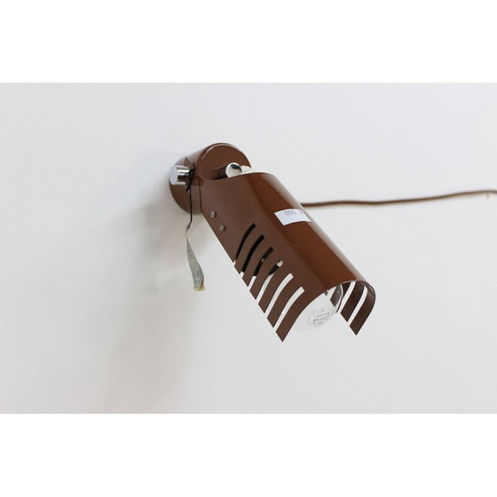 Image 1 of Vintage brown metal wall lamp by Elektroinstala Děčín, Czechoslovakia 1980