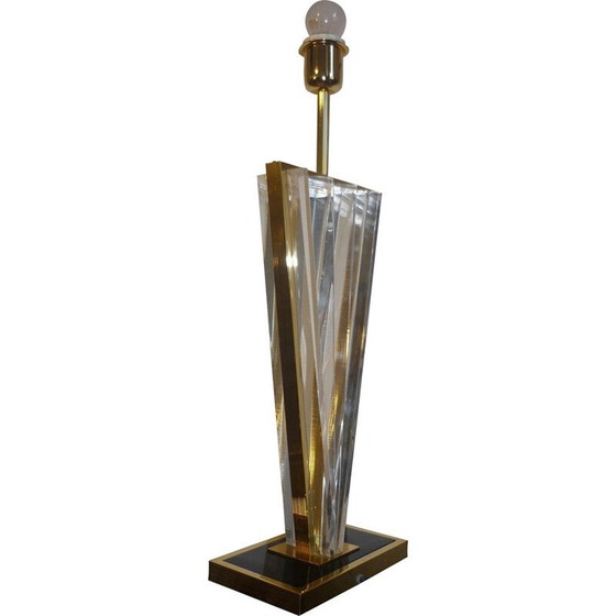 Image 1 of Lámpara de plexiglás y latón de mediados de siglo - década de 1970