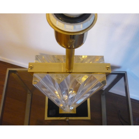 Image 1 of Lámpara de plexiglás y latón de mediados de siglo - década de 1970