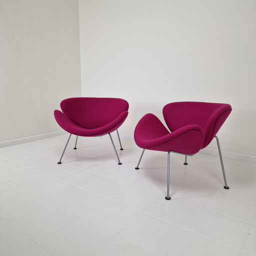 Set Of 2 Orange Slice Chairs  By Pierre Paulin For Artifort, 1990'S